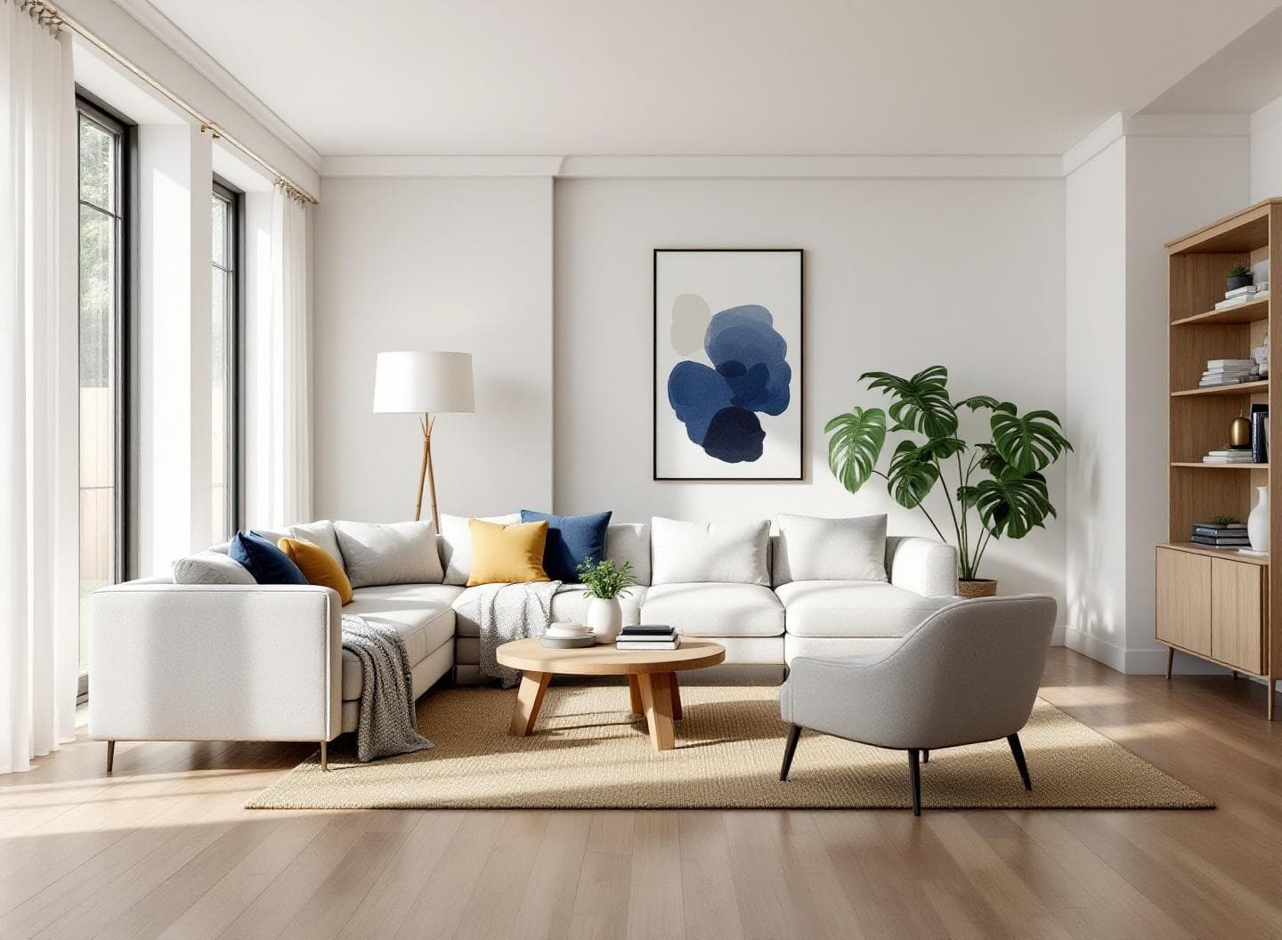 AI-powered photo to 3D model conversion showing detected objects in a room scene